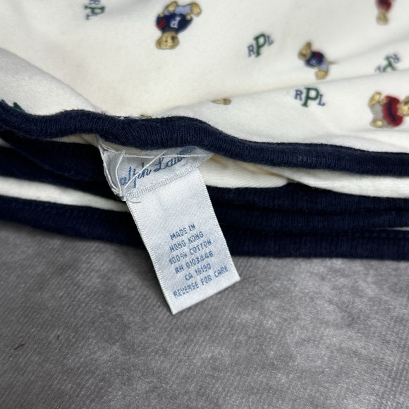 Ralph Lauren Blue Jean Teddy Bear Baby Receiving Blanket 24.5 x 29" - Picture 5 of 5